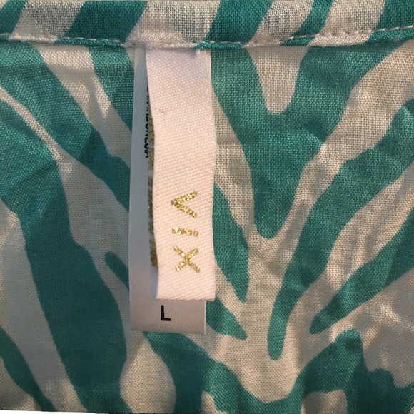 ViX Paula Hermanny Aqua Zebra Print Tunic Cover Up Size Large NWOT - Picture 5 of 10
